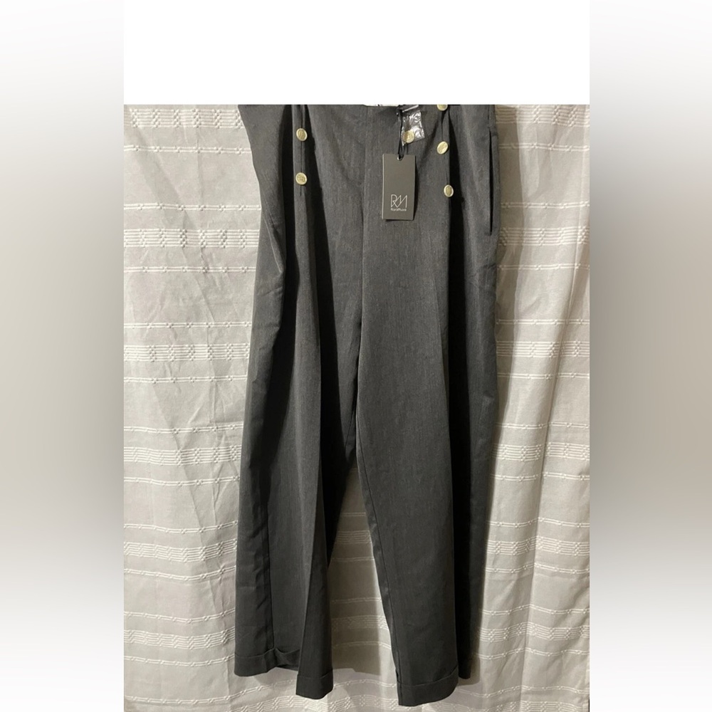 Royal Monk Gray Wide Leg Dress Pants